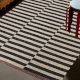 Handmade Black Synthetic Fibre Striped Carpet For Home